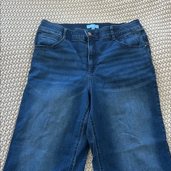 Draper James Indigo Wide Leg Crop Denim Jeans - Picture 3 of 5
